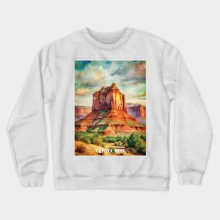 Capitol Reef National Park Watercolor Crewneck Sweatshirt